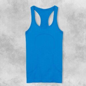 Lululemon Swiftly Tech Racerback Tank Top Waist-Length Slim Fit Vibrant Blue W S